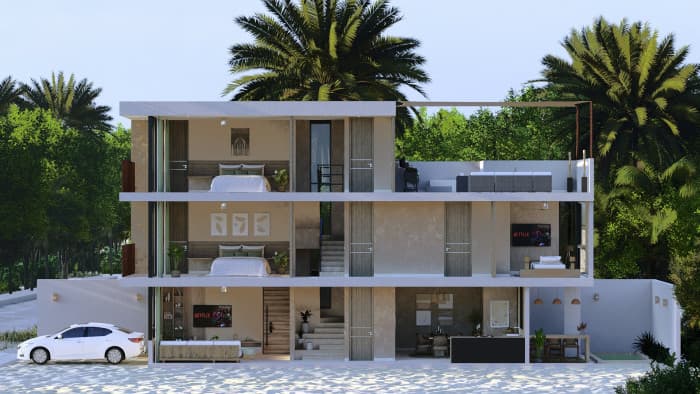 Casa en venta frente a la playa en Puerto de Chicxulub - 1