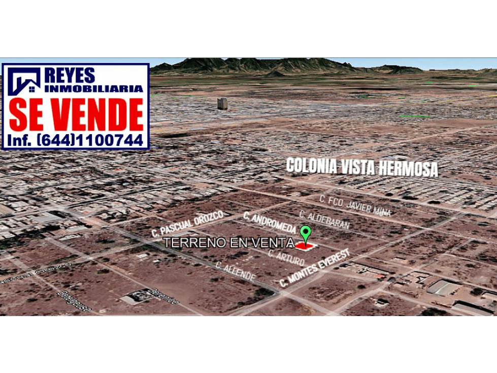 SE VENDE TERRENO EN COLONIA VISTA HERMOSA EN CIUDAD OBREGON SON. - 1
