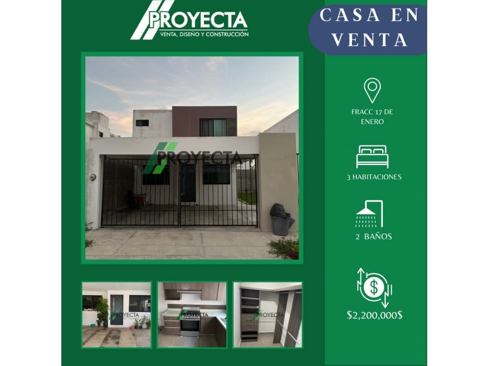 CASA EN VENTA FRACC 17 DE ENERO - 1