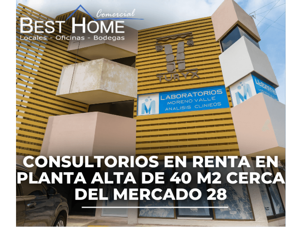 Consultorios planta alta de 40 m2 por el. Mercado 28 - Cancún - 1