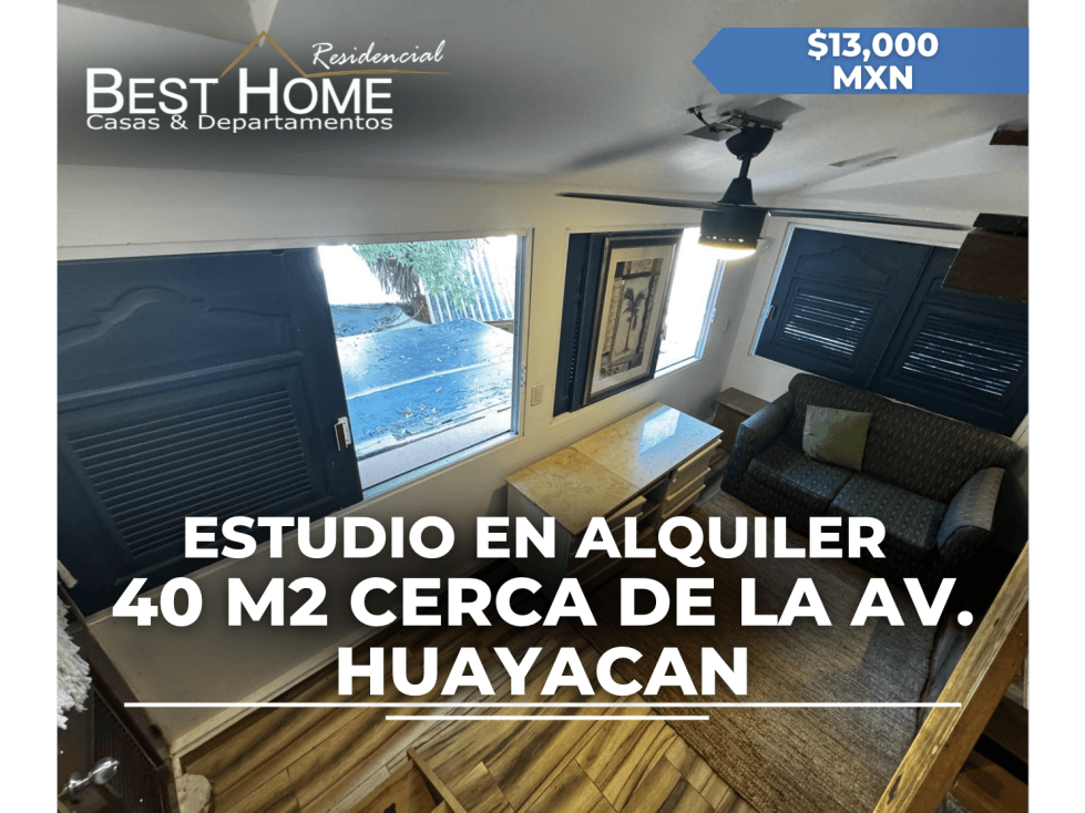 Estudio en renta de 40 m2 en Av. Sierra madre cerca de Av. huayacan - 1