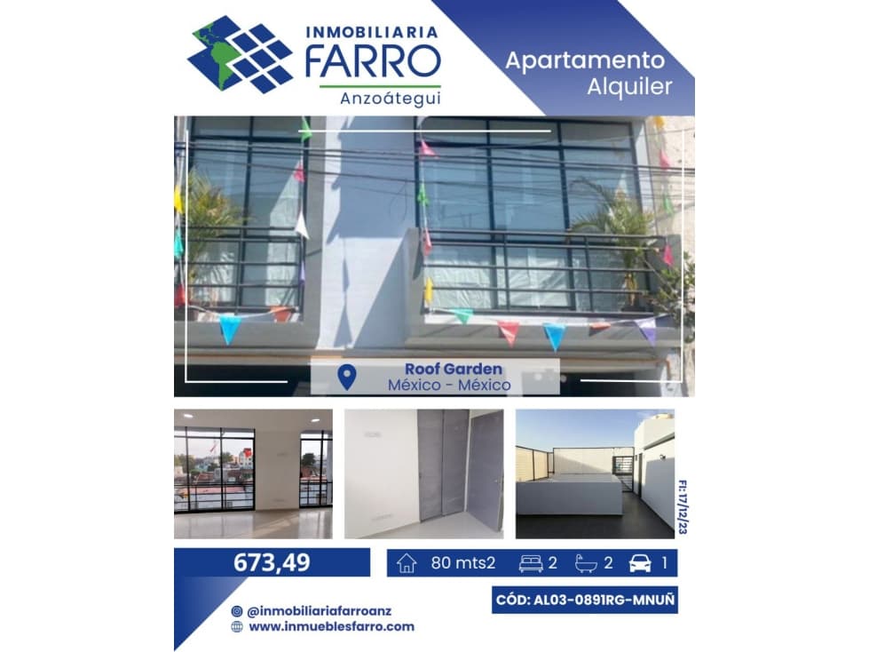 EN ALQUILER APARTAMENTO EN MEXICO AL03-0891RG-MNUÑ - 1