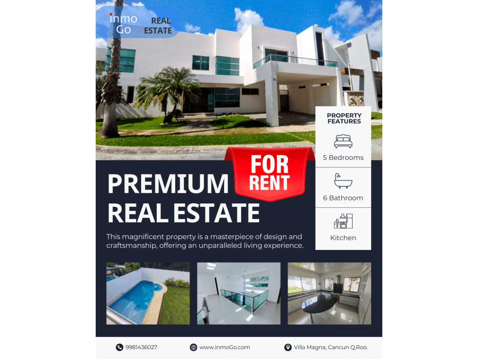 Renta Villa Magna $78mil, Cancun, 4 Recamaras - 1