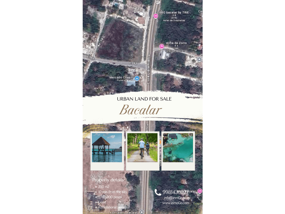 Terreno Bacalar uso urbano 250 m² $785,000 pesos - 1