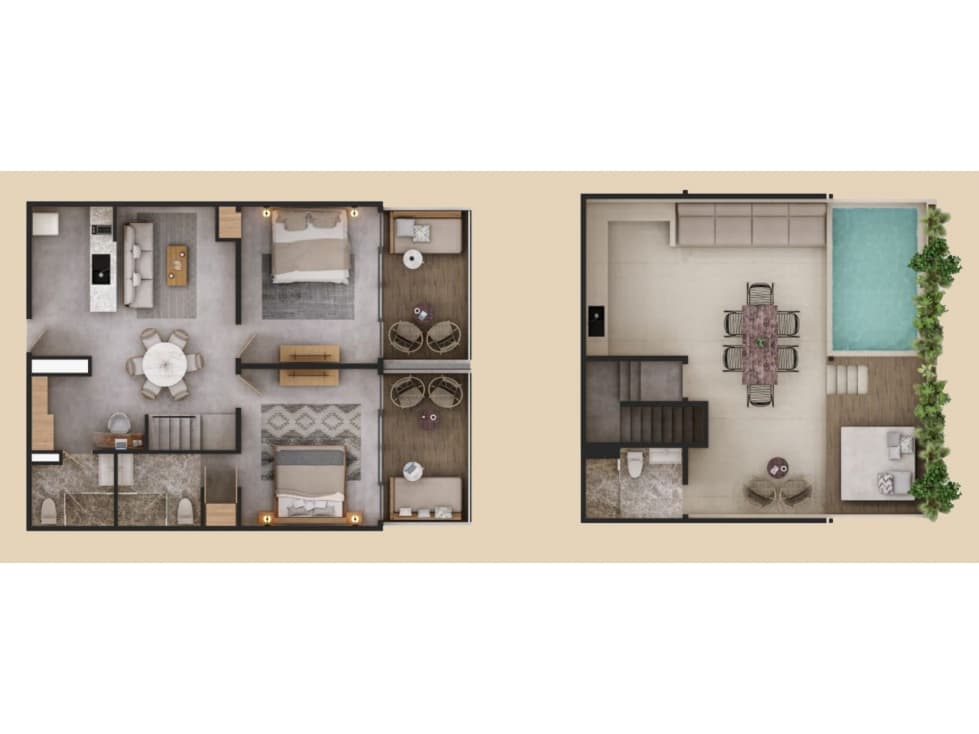 Departamento Penthhouse 2 recamaras con alberca - 1