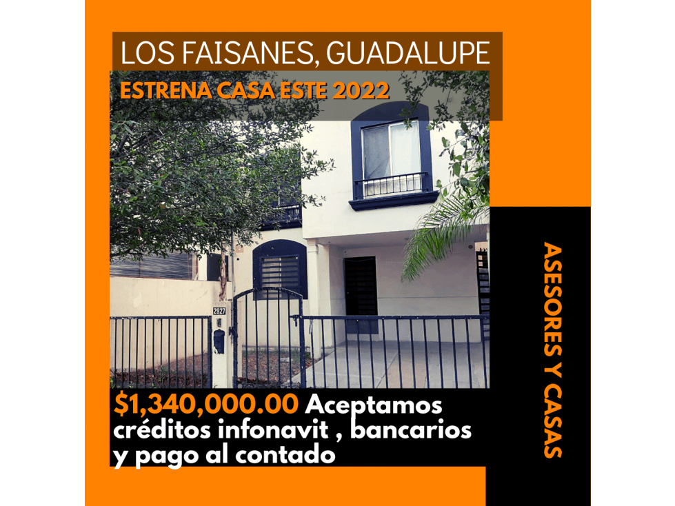 CASA EN VENTA EN LOS FAISANES GUADALUPE - 1