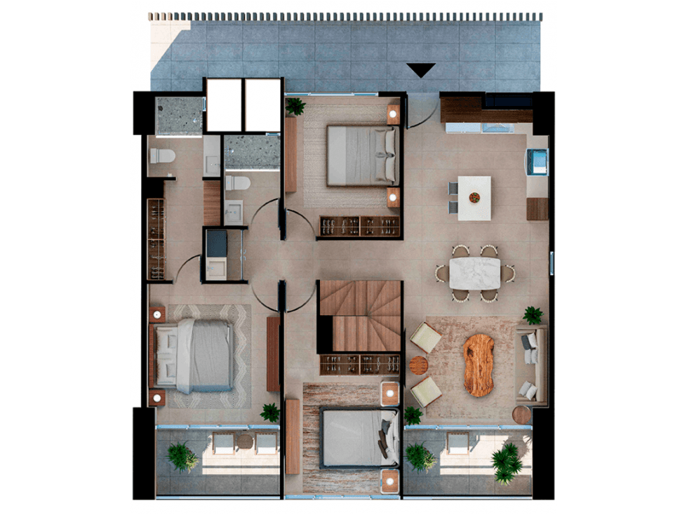 PENTHOUSES EN VENTA DE 3 RECAMARAS MODELO PH-BRISA - 1