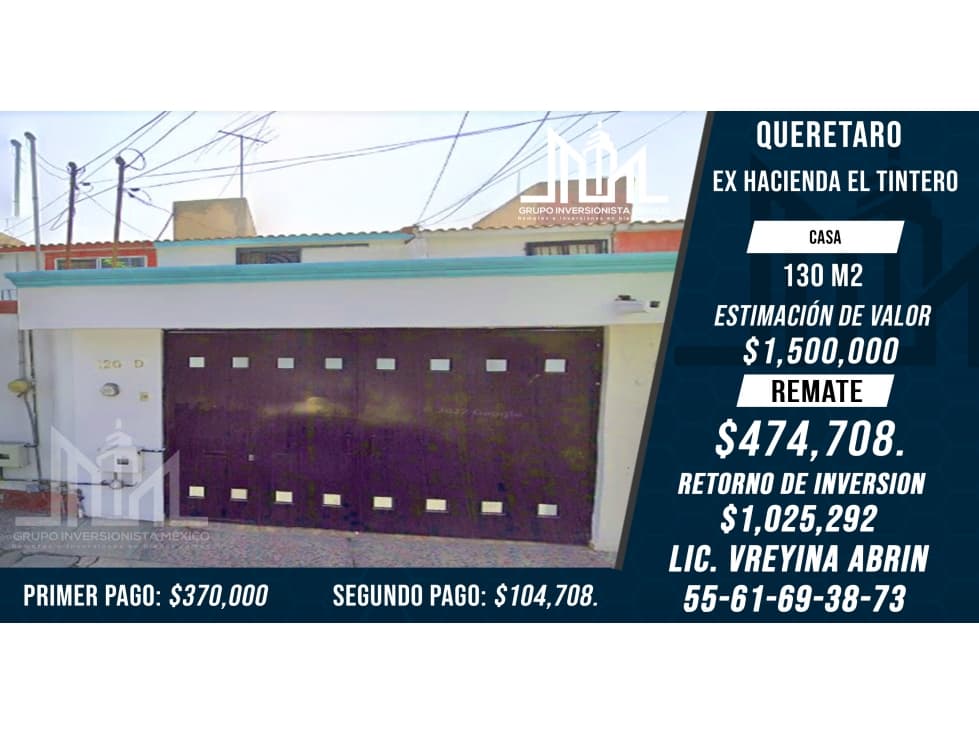 REMATO CASA EN QUERETARO $$$ 474,708 $$$ ULTIMO $$$ YA NO PAGUES RENTA - 1