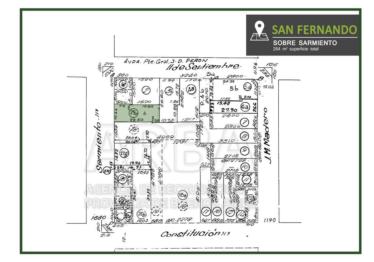Terreno de 264 m2 totales - Planos Aprobados - San Fernando centro - 1