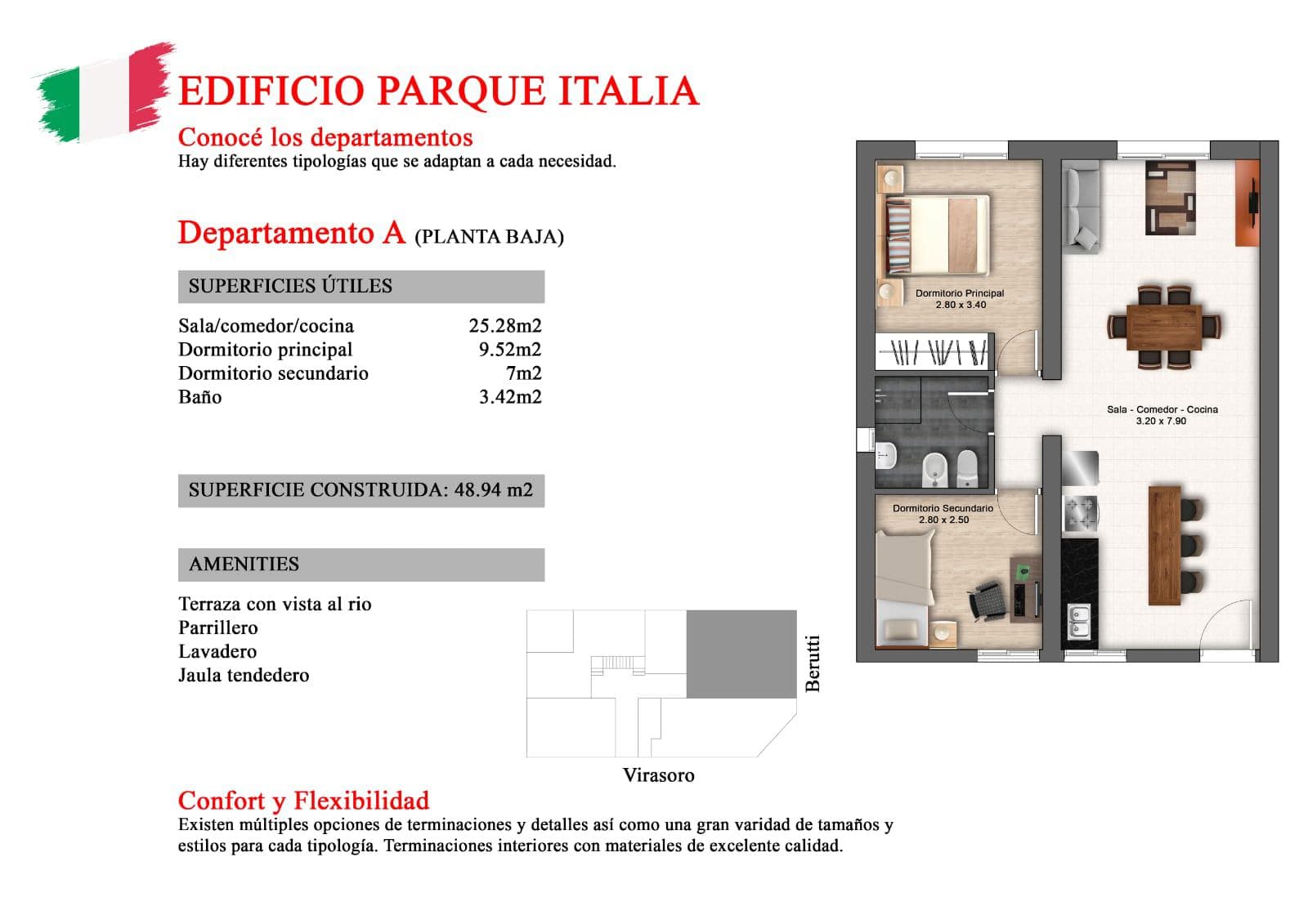 Departamento en Virasoro 184 bis - 1