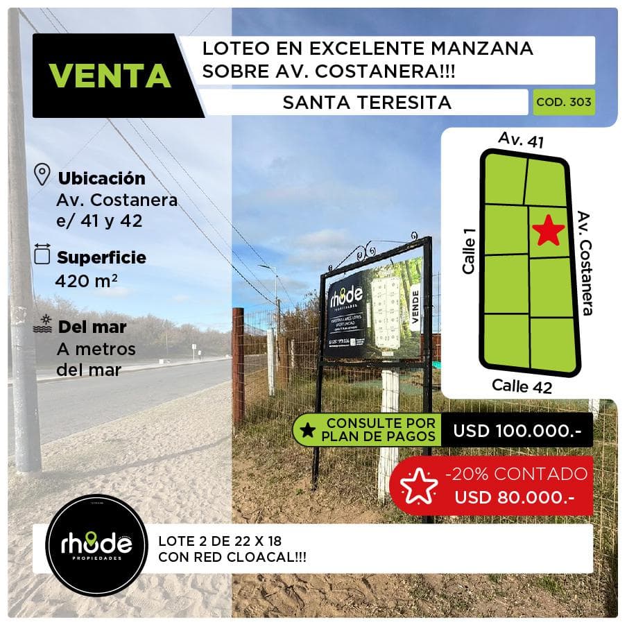 Terreno en Santa Teresita - 1