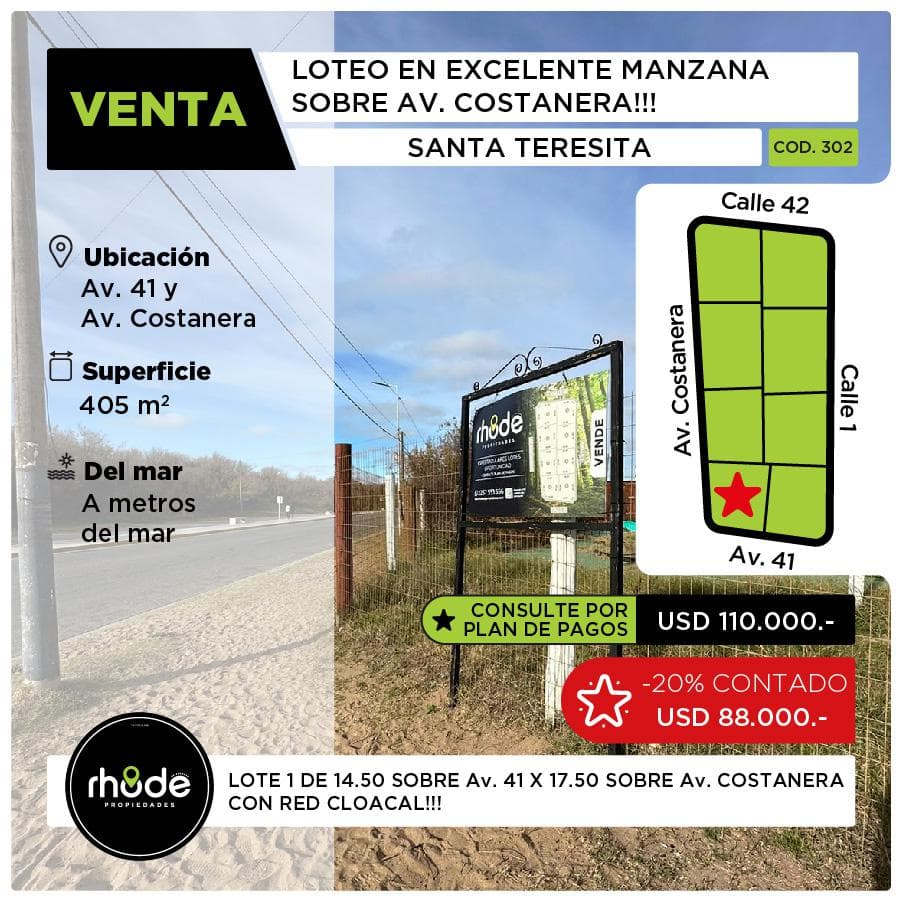 Terreno en Santa Teresita - 1