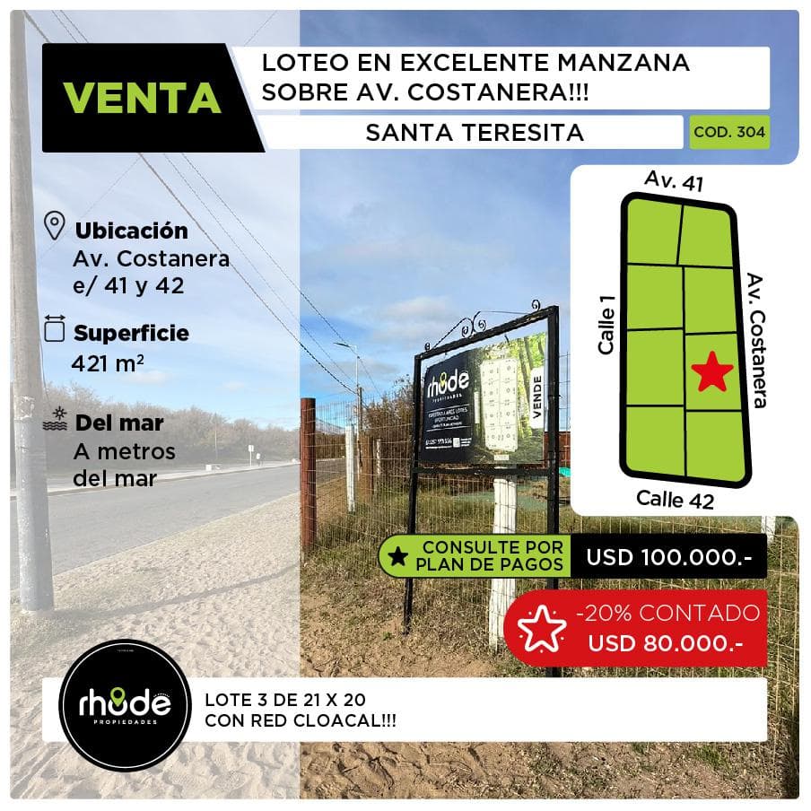 Terreno en Santa Teresita - 1