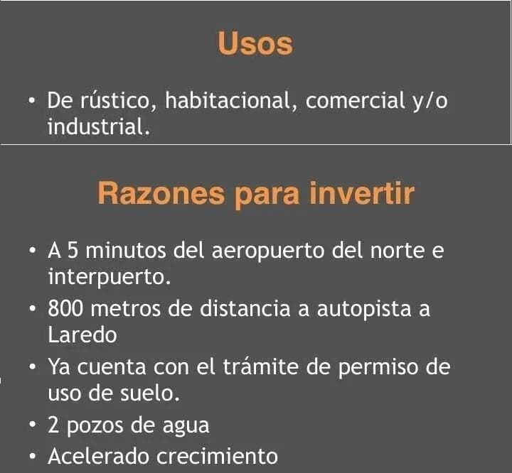 Terreno en venta en Carretera a Laredo - 1