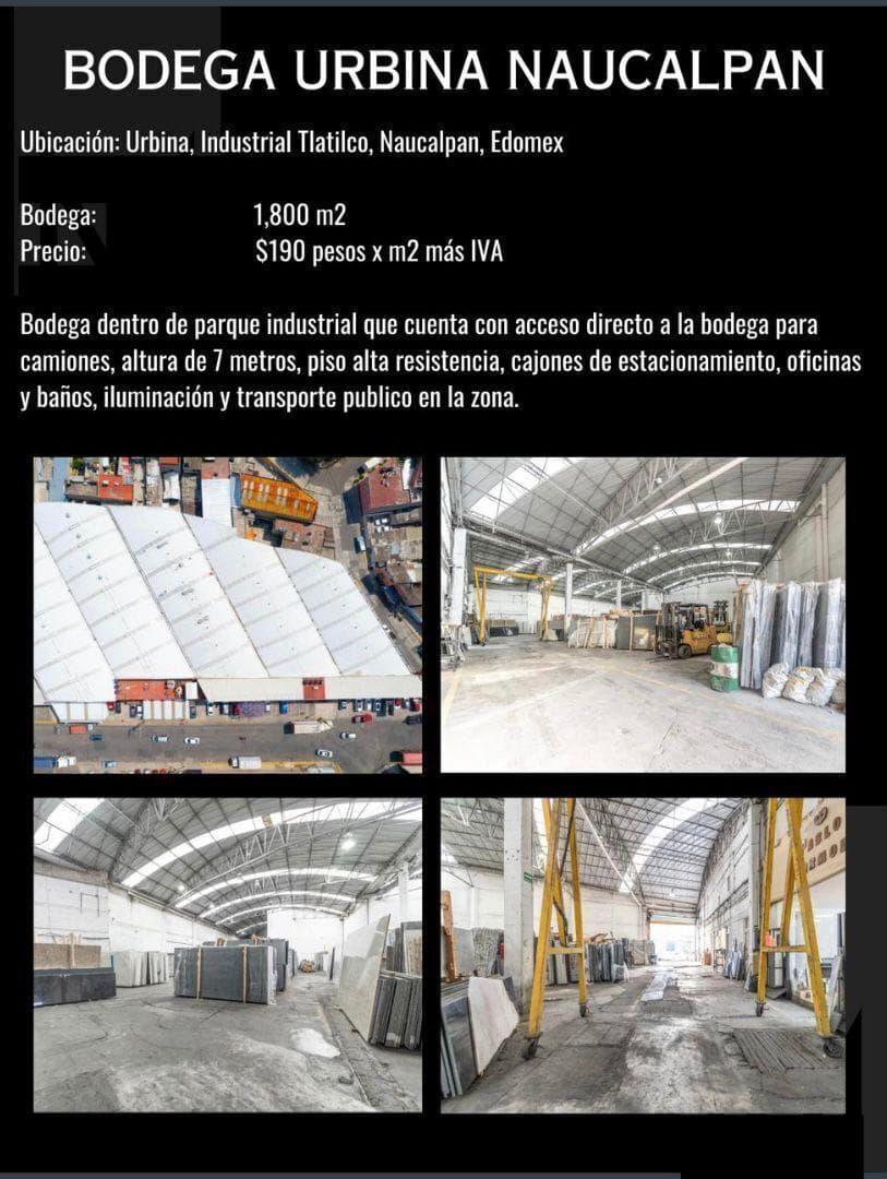 Bodega en renta en Urbina Naucalpan - 1