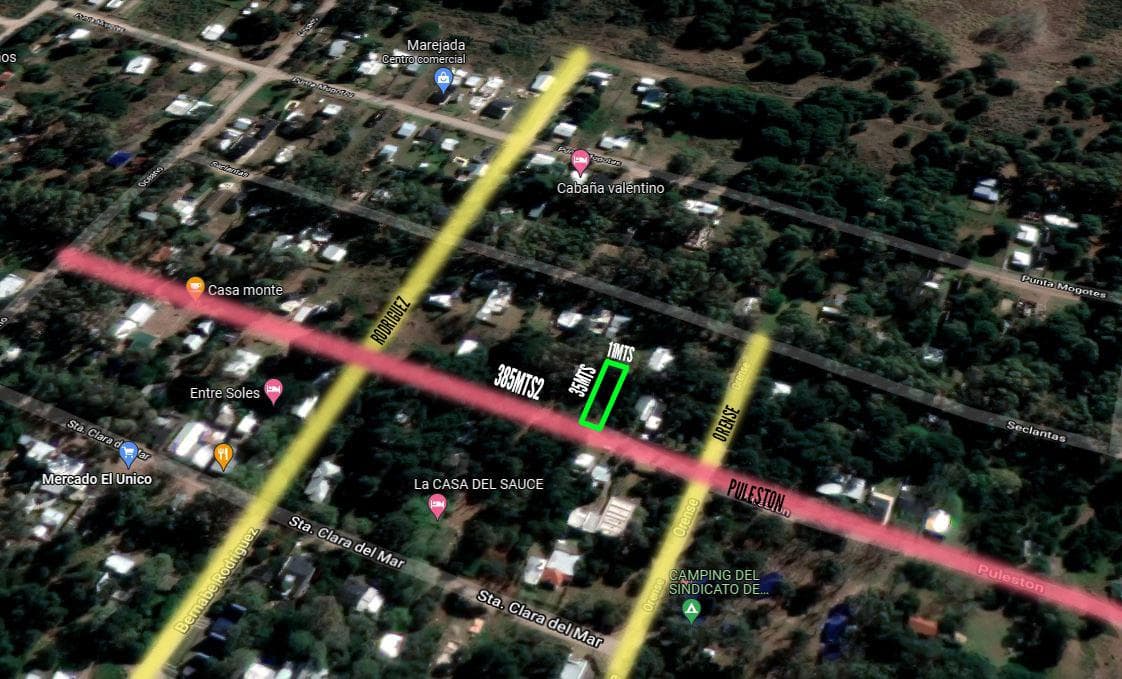 Terreno en venta - 11 x 35mts - 385mts2 - Balneario Sauce Grande - 1