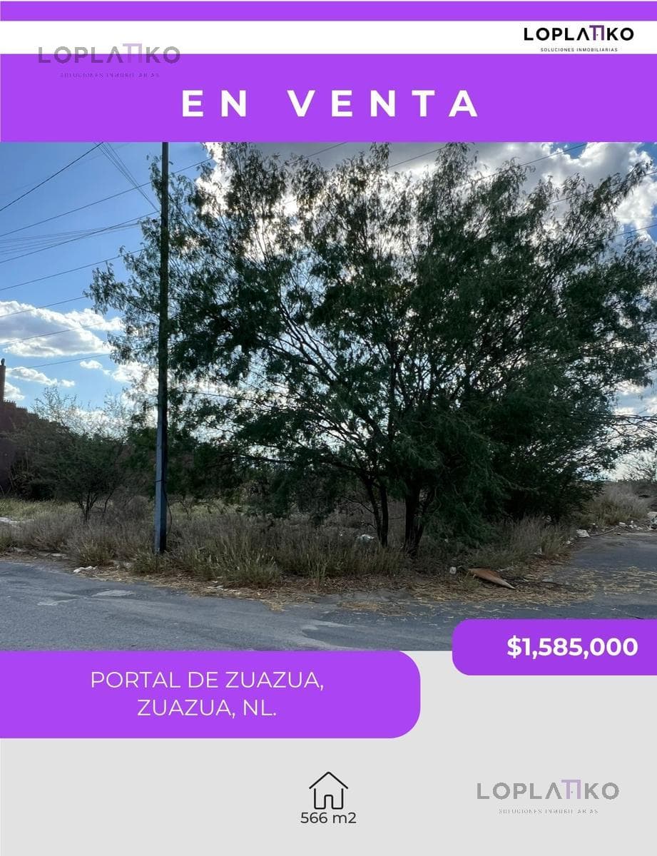 TERRENO EN VENTA PORTAL DE ZUAZUA, ZUAZUA, NUEVO LEÓN. - 1