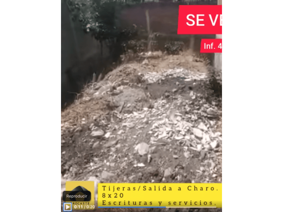 SE VENDE TERRENO TIJERAS SALIDA A CHARO - 1