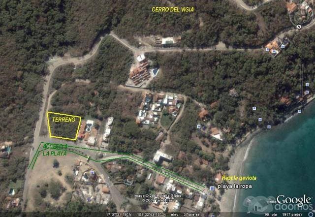 Zihuatanejo La Ropa Terreno Venta 3552.63 m2 a 100 m de Playa T523 - 1
